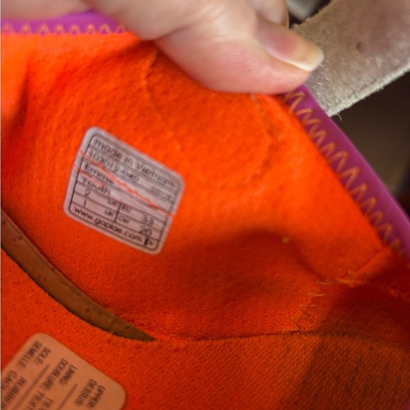 Plae Emme Kids Shoes with Glittery Gray with pink and Orange Accents - Picture 5 of 7